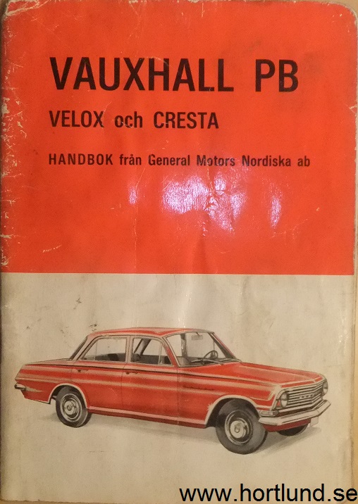 1965 Vauxhall PB Velox & Cresta Handbok svensk