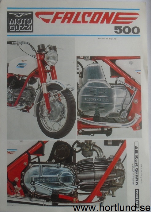 1971 Moto Guzzi 500 Falcone broschyr svensk
