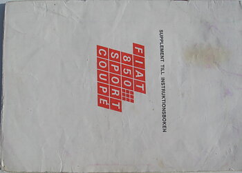 1972 Fiat 850 Sport Coupé supplement till instruktionsbok