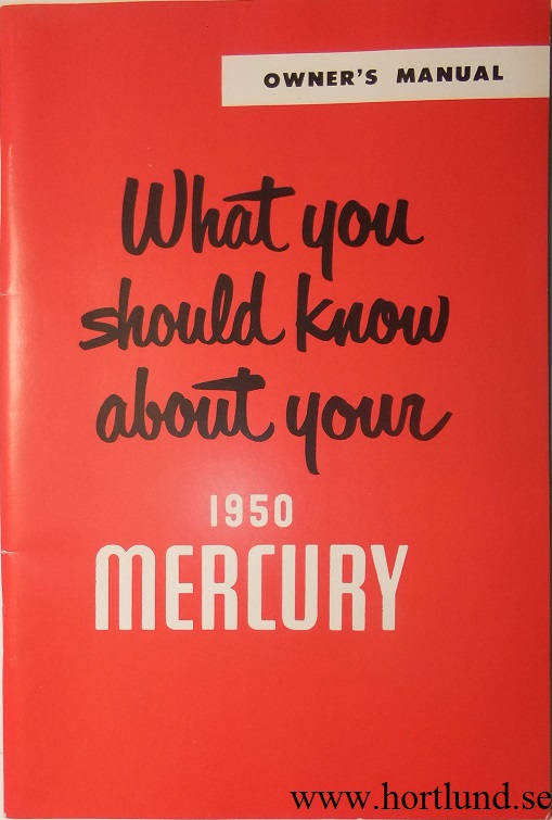 1950 Mercury Owners Manual