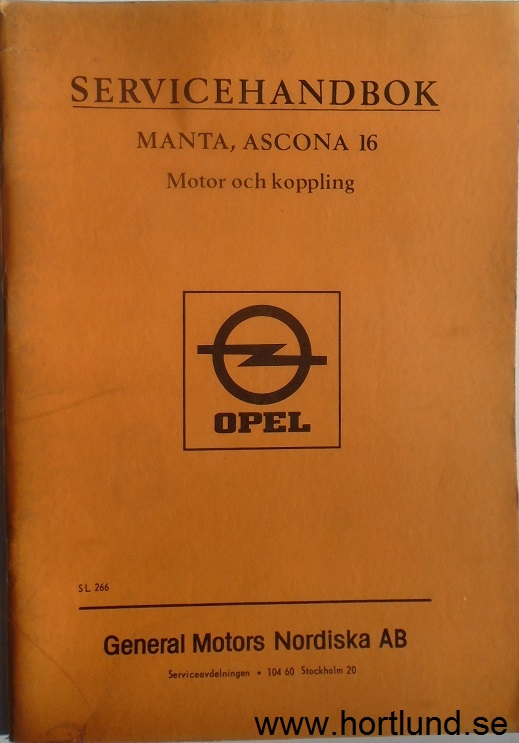 1971 Opel Manta & Ascona 16 Servicehandbok Motor och koppling