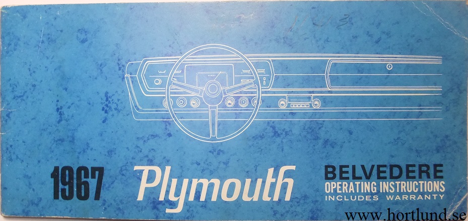 1967 Plymouth Belvedere Operating Instructions
