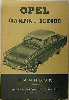 1958 Opel Olympia och Rekord Handbok 1:a utg.