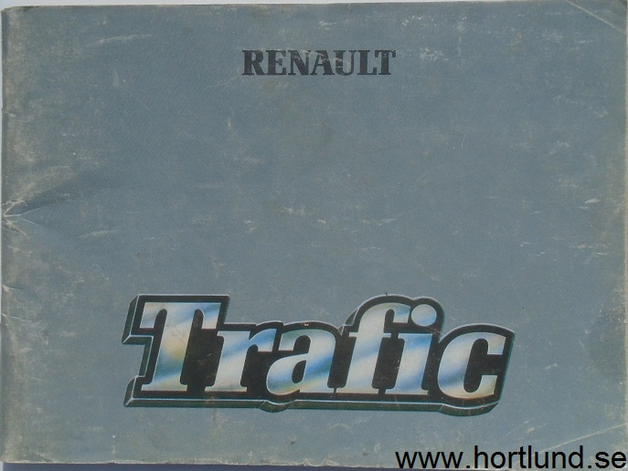 1987 Renault Trafic instruktionsbok