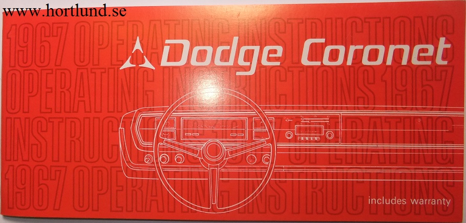 1967 Dodge Coronet Operating Instructions