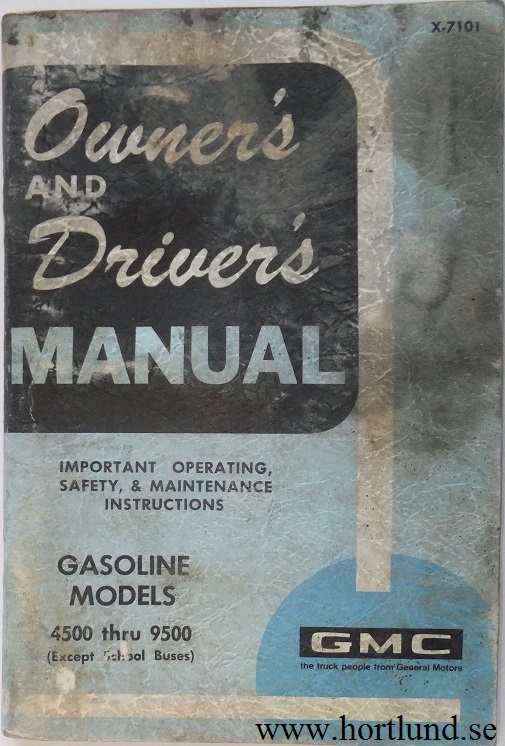 1971 GMC 4500-9500 Gasoline Truck Owner's Manual