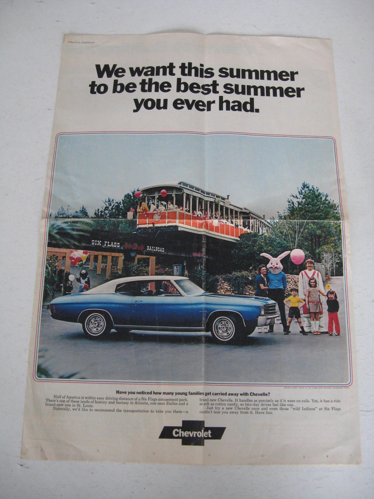 1972 Chevrolet Bilaga Reklam Stor