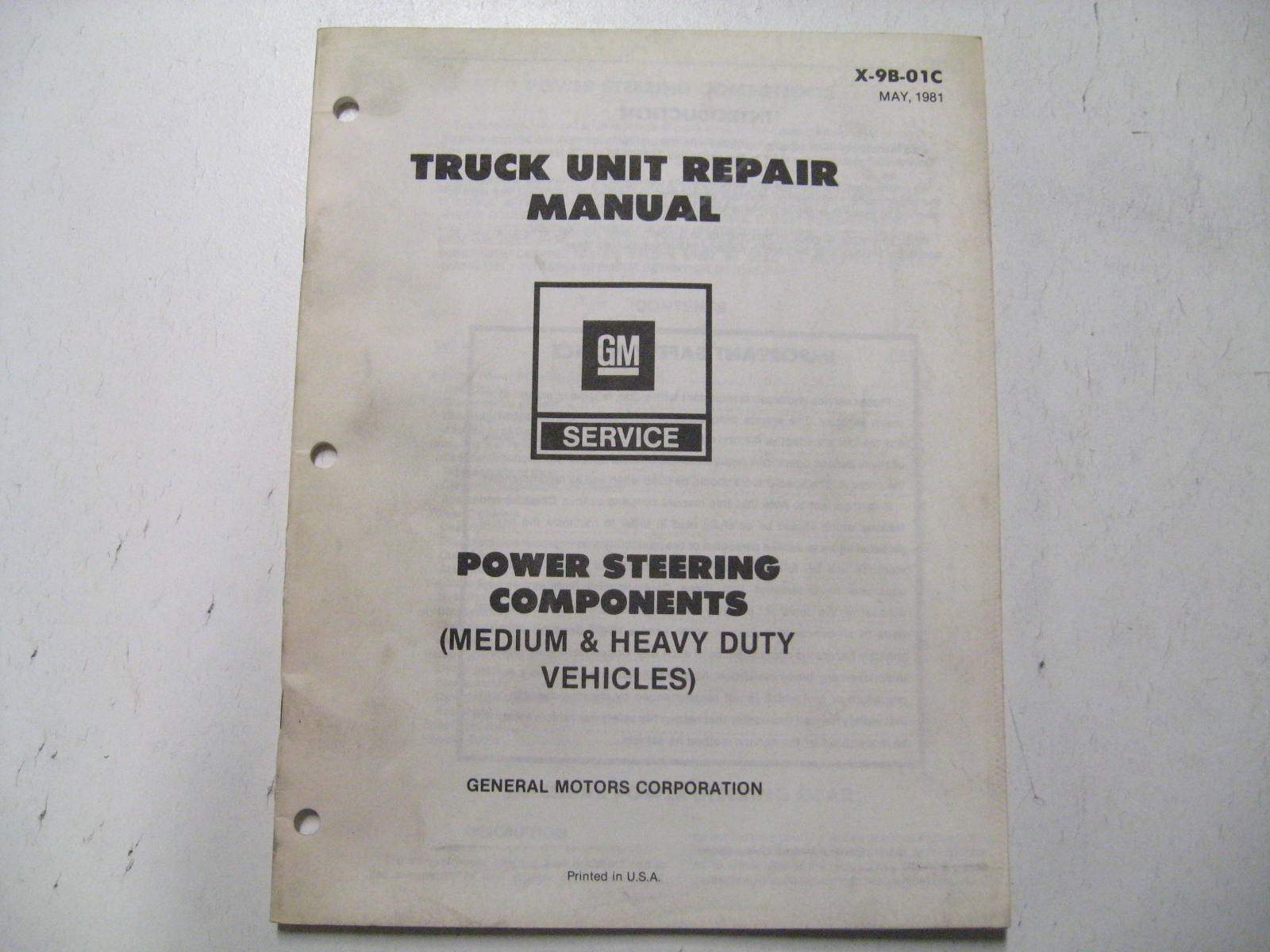 1981 Chevrolet Truck Unit Repair Manual Power Steering Components