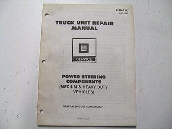 1981 Chevrolet Truck Unit Repair Manual Power Steering Components