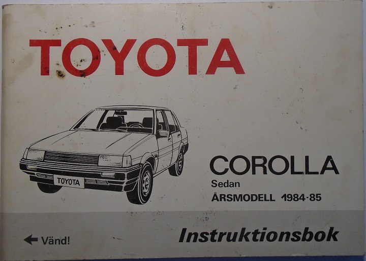1984-1985 Toyota Corolla Sedan  Instruktionsbok