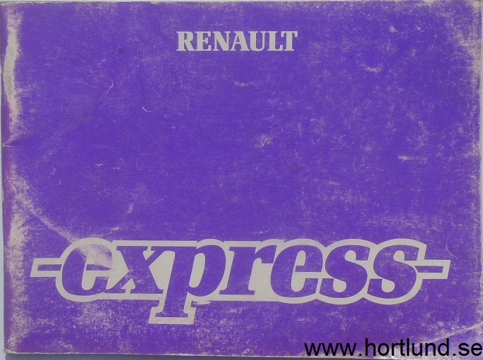 1991 Renault Express instruktionsbok