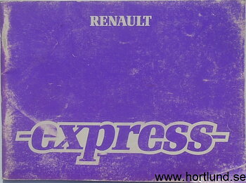 1991 Renault Express instruktionsbok