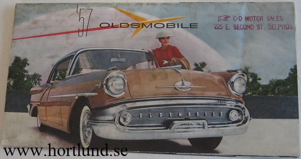 1957 Oldsmobile färgbroschyr folder