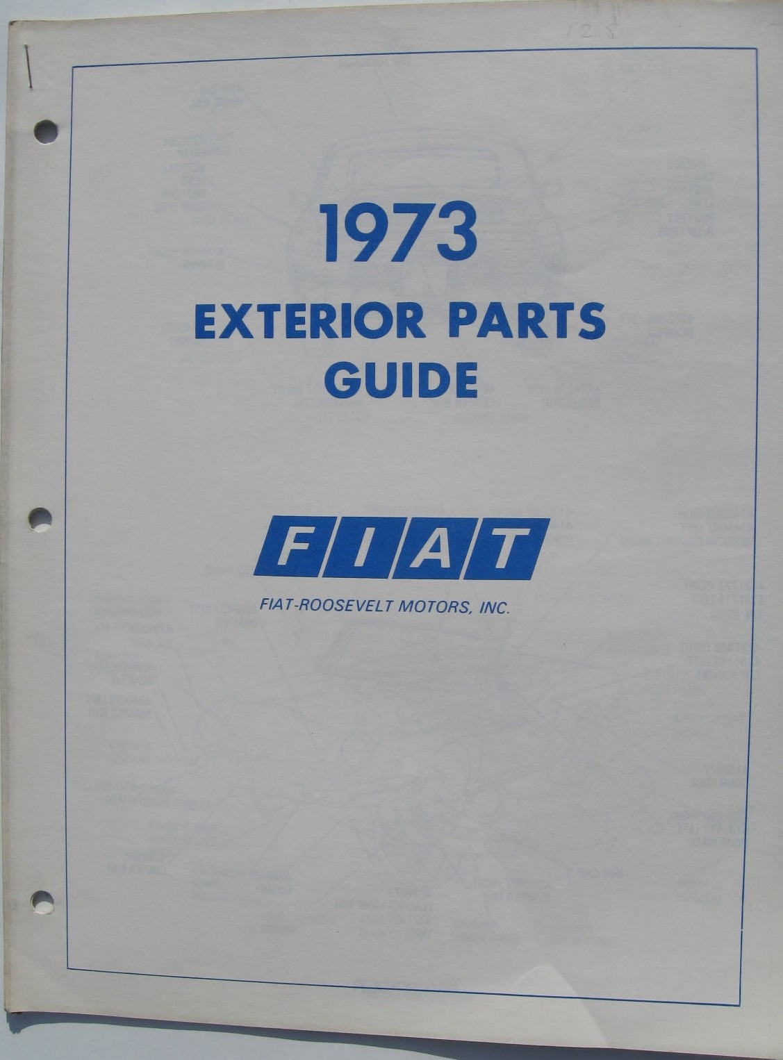1973 Fiat 850, 124 och 128 Exterior Parts Guide