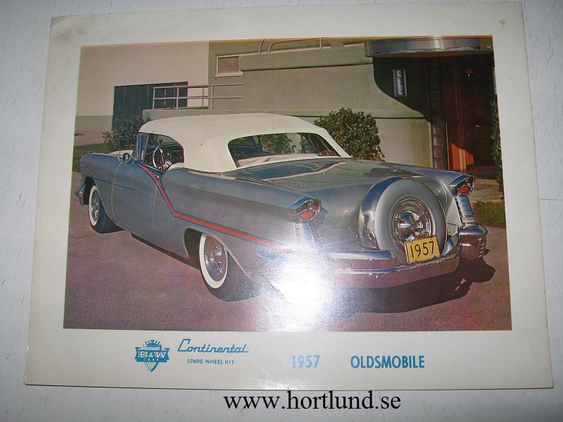 1957 Oldsmobile B&W Continental kit färgbroschyr