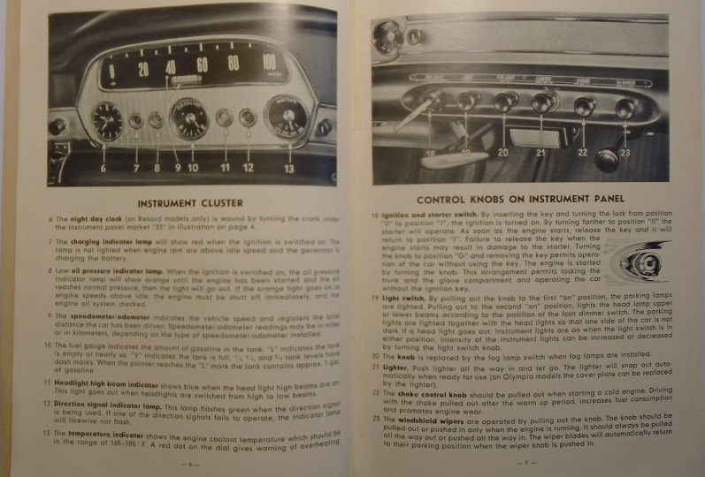 1958 Opel Olympia & Rekord Owner's Manual - 2