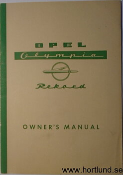 1958 Opel Olympia & Rekord Owner's Manual