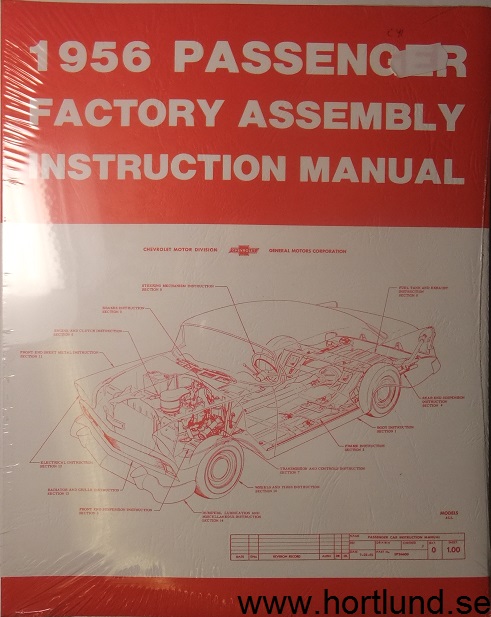 1956 Chevrolet Passanger Factory Assembly Instruction Manual