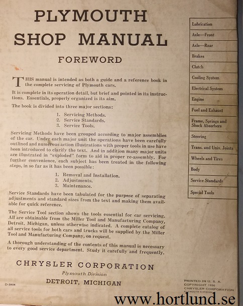 1937 Plymouth Shop Manual - 2