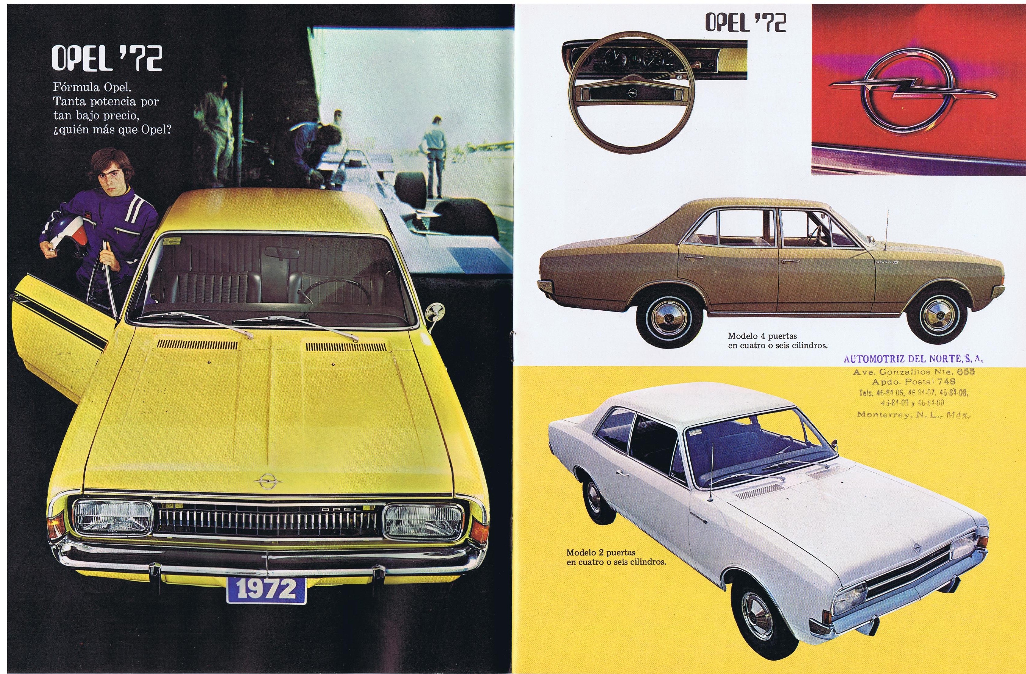 1972 Chevrolet Full Line Broschyr Inklusive Opel På Spanska från Mexico On Spanish from Mexico - 2