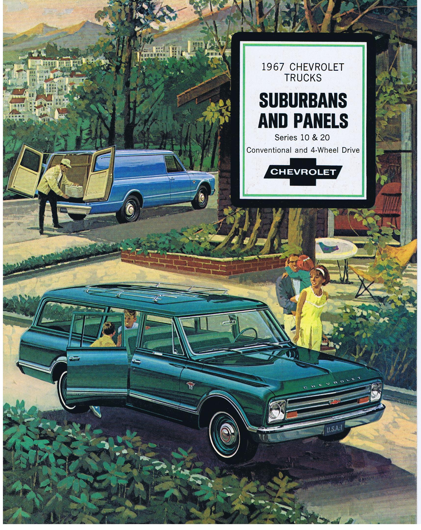 1967 Chevrolet Truck Försäljningsfolder Suburbans And Panels Series 10 & 20 Conventional and 4-Wheel Drive