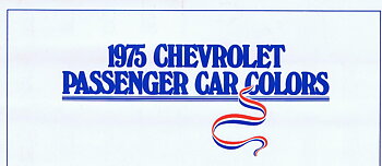 1975 Chevrolet Passanger Car Colors