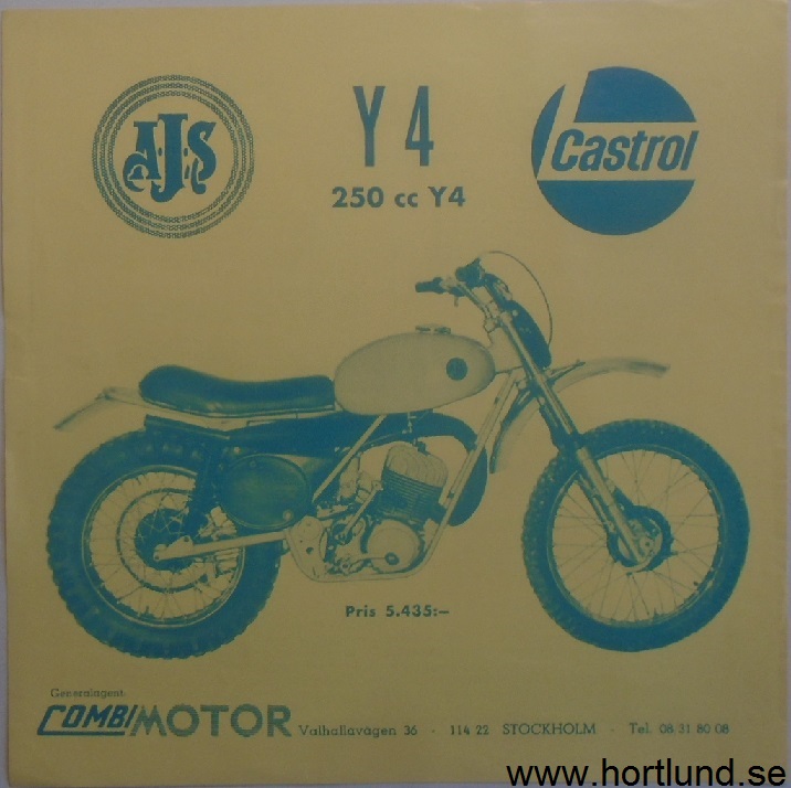1968-1974 AJS Y4 broschyr svensk