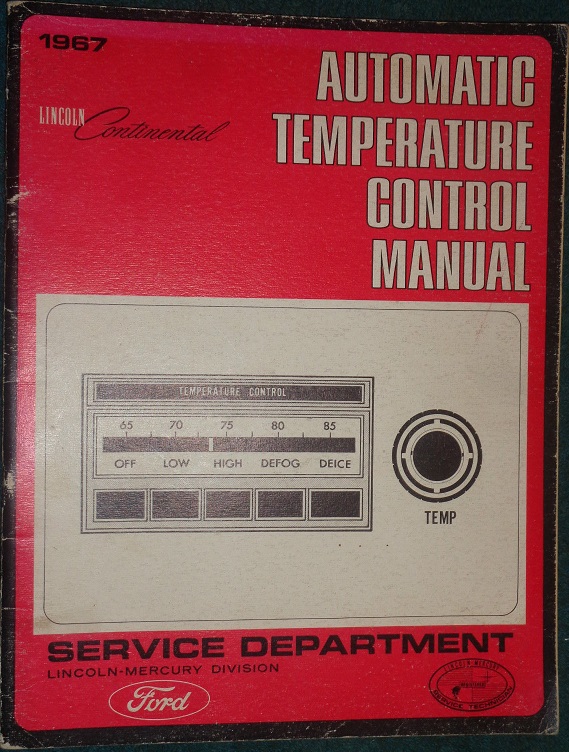 1967 Lincoln Automatic Temperature Control Manual