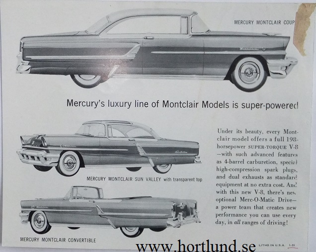 1955 Mercury Montclair broschyr - 3