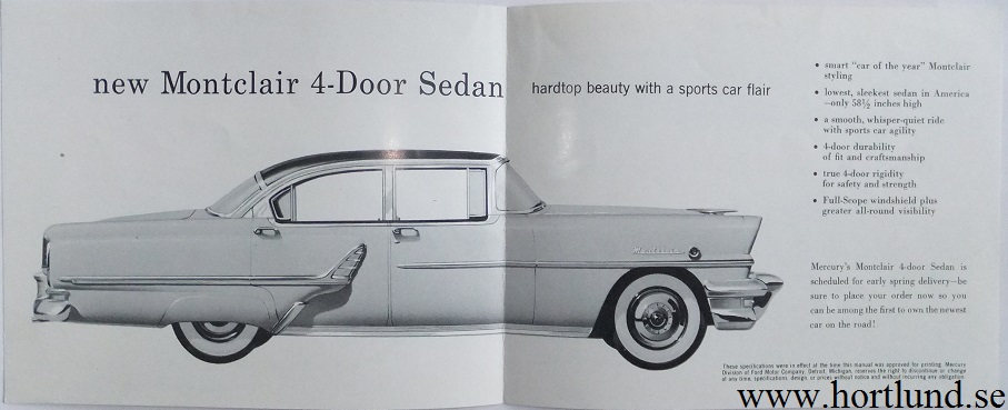 1955 Mercury Montclair broschyr - 2