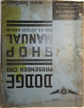 1937 Dodge Passenger Car Shop Manual original