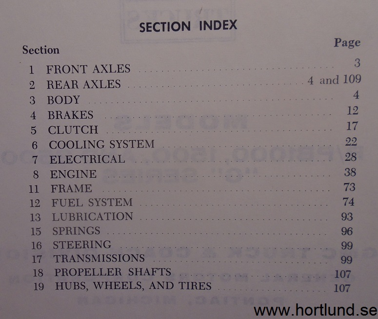 1963 GMC  Models P/PB1000,1500 och 2500 G Series Maintenance Manual Supplement - 3