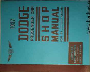 1937 Dodge Passenger Car Shop Manual