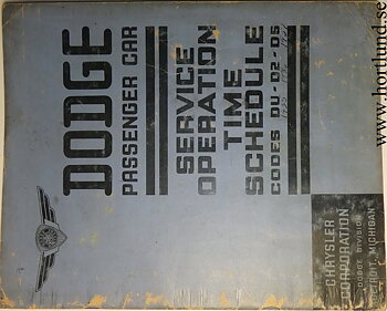 1937 Dodge Passenger Car Service Time Schedule 1935-1937