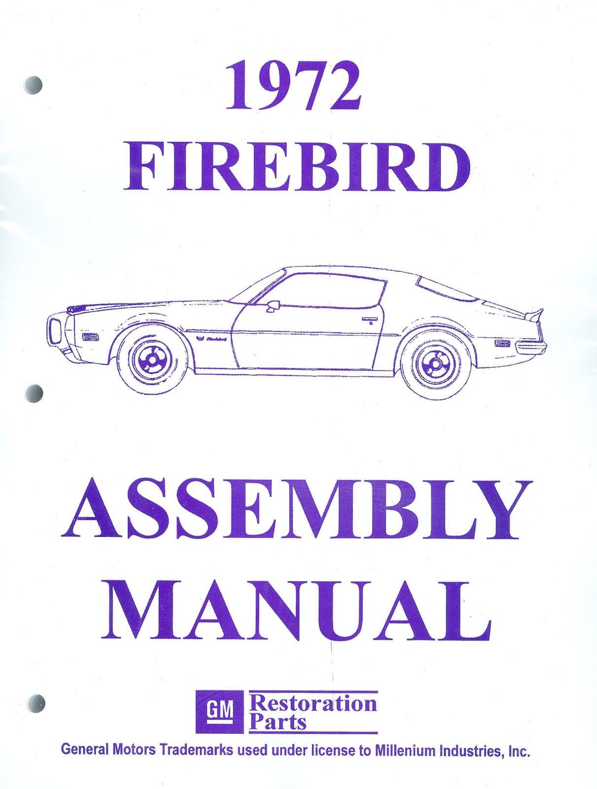1972 Pontiac Firebird Assembly Instruction Manual