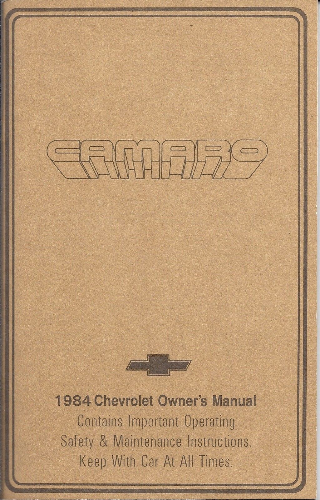 1984 Chevrolet Camaro Owner's Manual