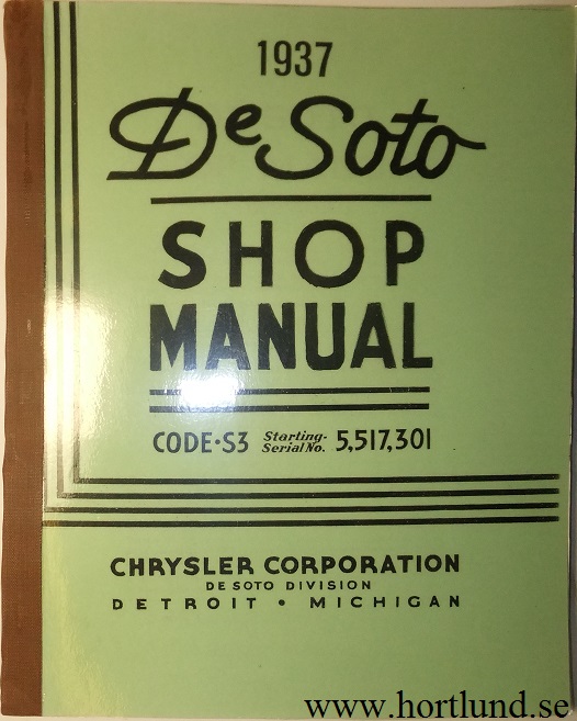 1937 De Soto Shop Manual