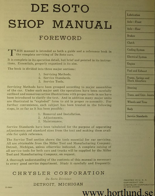 1937 De Soto Shop Manual - 2