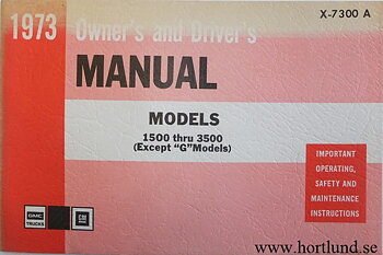 1973 GMC 1500-3500 Truck Owner's Manual 1:st upplagan
