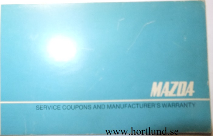 1974 Mazda Service Coupons and Manufacturer's Warranty