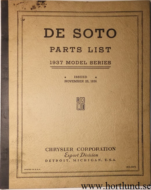 1937 De Soto Parts List