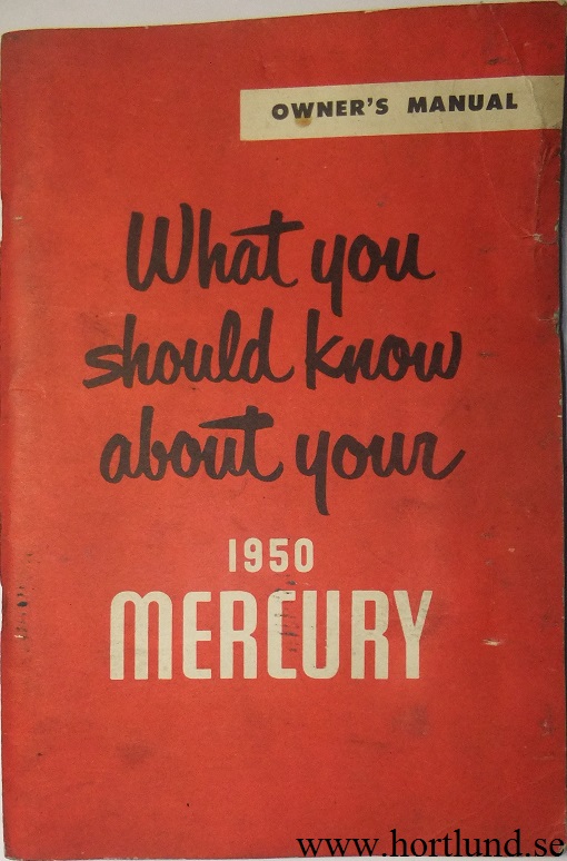 1950 Mercury Owners Manual original