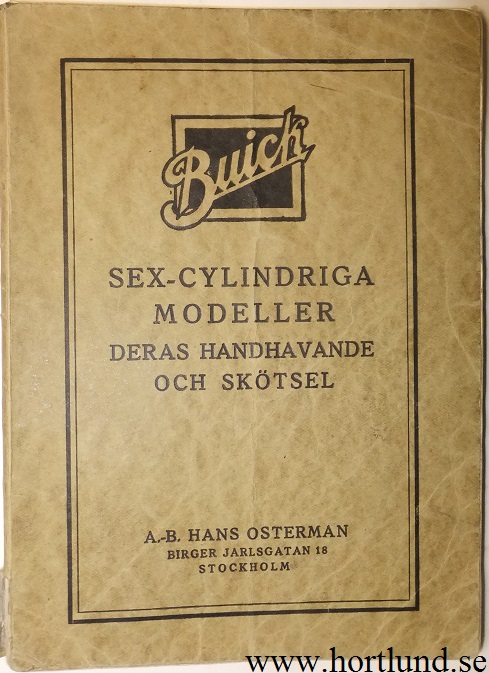 1923 Buick Sex-cylindriga modeller och dess handhavande