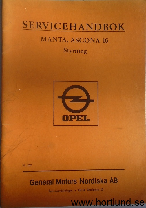 1971 Opel Manta & Ascona 16 Servicehandbok Styrning