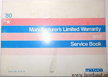 1980 Mazda Service Book