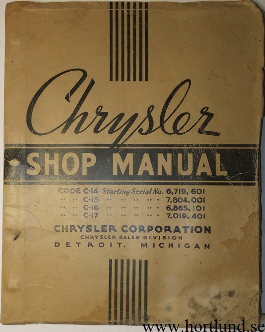 1937 Chrysler Shop Manual original