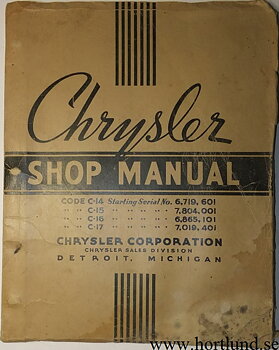 1937 Chrysler Shop Manual original
