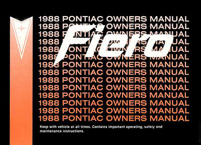 1988 Pontiac Fiero Owner's Manual