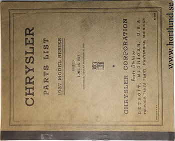 1937 Chrysler Parts List
