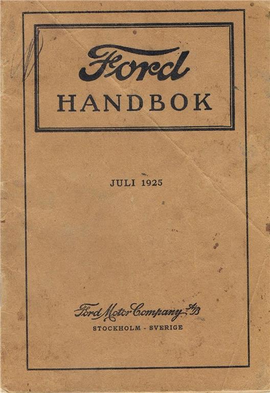1925 Ford Model T Handbok svensk